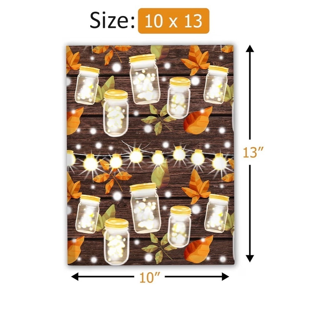 20 (10” x 13”) Autumn Leaves and Mason Jars Poly Mailers Poly Bags - Picture 2 of 4